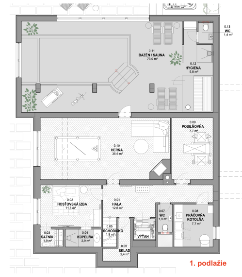 RODINNÝ DOM O ROZLOHE 550 m2 S VNÚTORNÝM BAZÉNOM A VEĽKOU TERASOU IBA 10 minút OD CENTRA BRATISLAVY