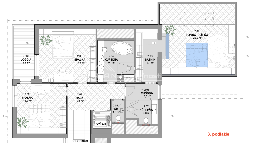 RODINNÝ DOM O ROZLOHE 550 m2 S VNÚTORNÝM BAZÉNOM A VEĽKOU TERASOU IBA 10 minút OD CENTRA BRATISLAVY