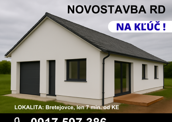 NOVOSTAVBA 4izb. RD, v ŠTANDARDE, s garážou len 7min. od KE