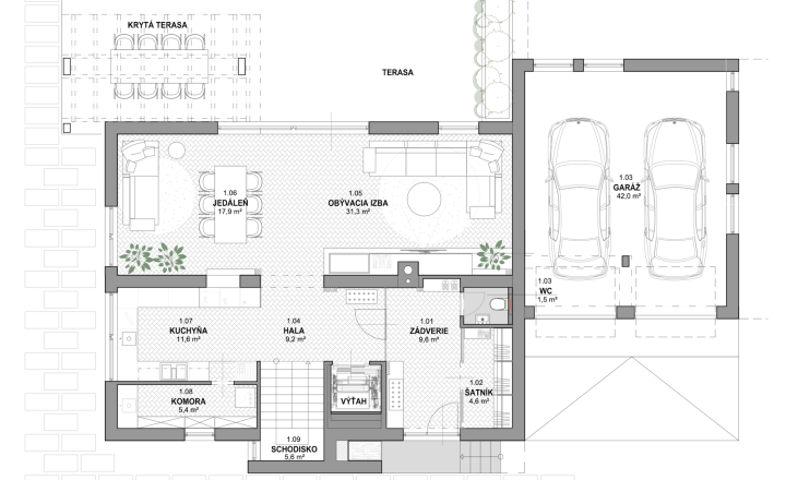 RODINNÝ DOM O ROZLOHE 550 m2 S VNÚTORNÝM BAZÉNOM A VEĽKOU TERASOU IBA 10 minút OD CENTRA BRATISLAVY - fotografia 12